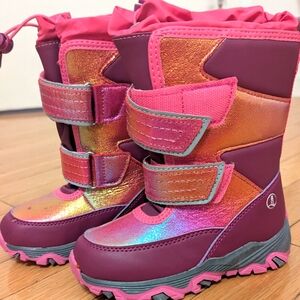 Girls' Iridescent Pink Winter Boots